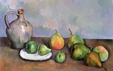 Stilleben med mugge og frukt, 1885-87